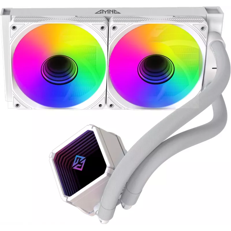 Система водяного охлаждения GMNG GG-LC240ARGB1 ARGB Soc-AM5/AM4/1200/1700/1851 белый 4-pin 22-35dB Al+Cu LCD 260W 1200gr Ret (GG-LC240ARGB1-WH)