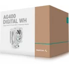 Устройство охлаждения(кулер) Deepcool AG400 Digital WH Soc-AM5/AM4/1151/1200/1700 белый 4-pin 31.6dB Al+Cu LCD 220W 636gr Ret (R-AG400-WHNDMN-G-1)