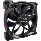 Вентилятор для корпуса Montech RX140 Reverse ARGB 140х140x25 черный 4-pin 27.9дБ (RX140 PWM BLACK) Ret