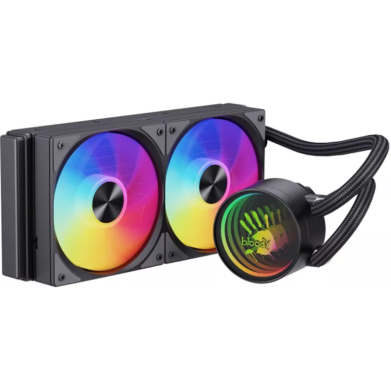 Система водяного охлаждения Bloody LC-10 ARGB Soc-AM5/AM4/1200/1700/1851 черный 4-pin 20-35dB Al+Cu 260W Ret (LC-10-ARGB240-BK)