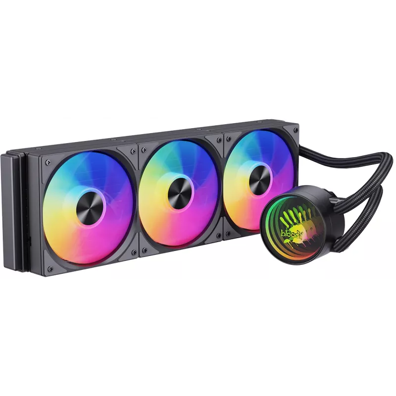 Система водяного охлаждения Bloody LC-11 ARGB Soc-AM5/AM4/1200/1700/1851 черный 4-pin 20-35dB Al+Cu 300W Ret (LC-11-ARGB360-BK)
