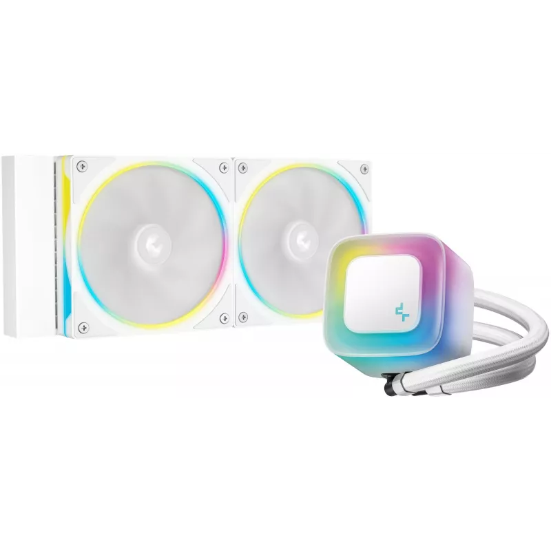 Система водяного охлаждения Deepcool LE240 Pro ARGB Soc-AM5/AM4/1200/1700/1851 белый 4-pin 28.2-36.07dB Al 280W 1347gr Ret (R-LE240PRO-WHAMMC-G-1)