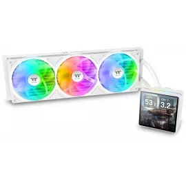 Система водяного охлаждения Thermaltake TH360 V3 Ultra Snow ARGB Soc-AM5/AM4/1200/1700/1851 белый 4-pin 37.8dB Al LCD 365W Ret (CL-W476-PL12SW-A)