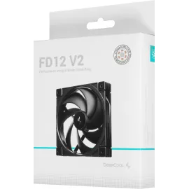 Вентилятор для корпуса Deepcool FD12 V2 120х120x25 черный 4-pin 35.6дБ (R-FD12V2-BKNPN1-G) Ret
