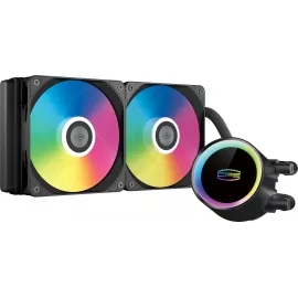 Система водяного охлаждения PcCooler DA240 Max ARGB Soc-AM5/AM4/1200/1700/1851 черный 4-pin 33.8dB Al Ret (DA240 MAX ARGB BK)