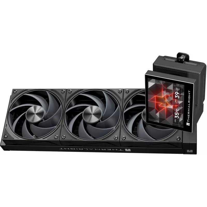 Система водяного охлаждения Thermalright Stream Vision 360 нет подсветки Soc-AM5/AM4/1200/1700/1851 черный 4-pin 31.4dB Al LCD Ret (S-VISION-360-BL)