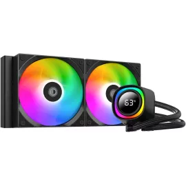 Система водяного охлаждения ID-Cooling FX240 TD ARGB Soc-AM5/AM4/1200/1700/1851 черный 4-pin 27.2dB Al LCD 300W Ret