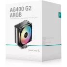 Устройство охлаждения(кулер) Deepcool AG400 G2 ARGB Soc-AM5/AM4/1200/1700/1851 серебристый/черный 4-pin 30.93dB Al+Cu 230W 641gr Ret (R-AG400-BKAMMG2-G)