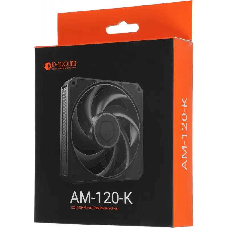 Вентилятор для корпуса ID-Cooling AM-120-K 120х120x25 черный 4-pin 31дБ Ret