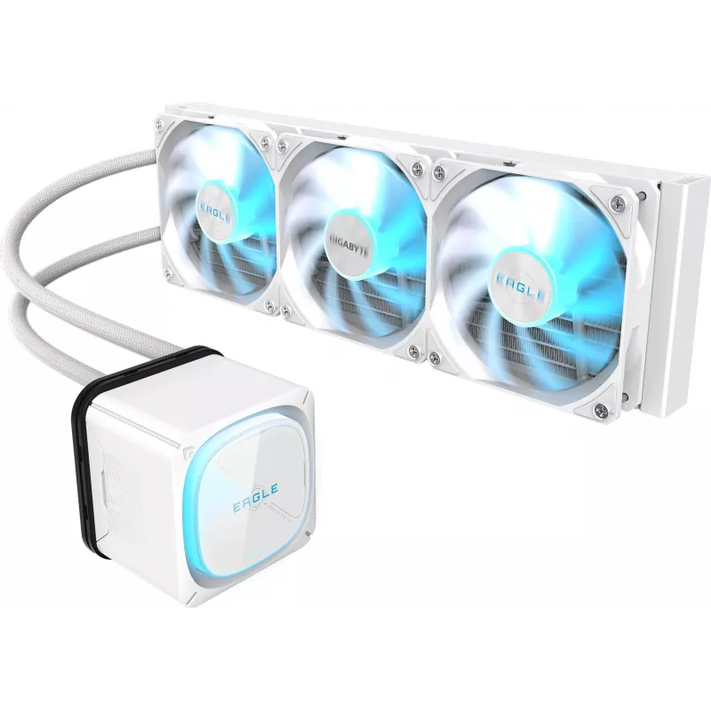 Система водяного охлаждения Gigabyte Eagle 360 ICE ARGB Soc-AM5/AM4/1200/1700/1851 белый 4-pin 13-37.6dB Al Ret (GP-GIGABYTE EAGLE 360I)