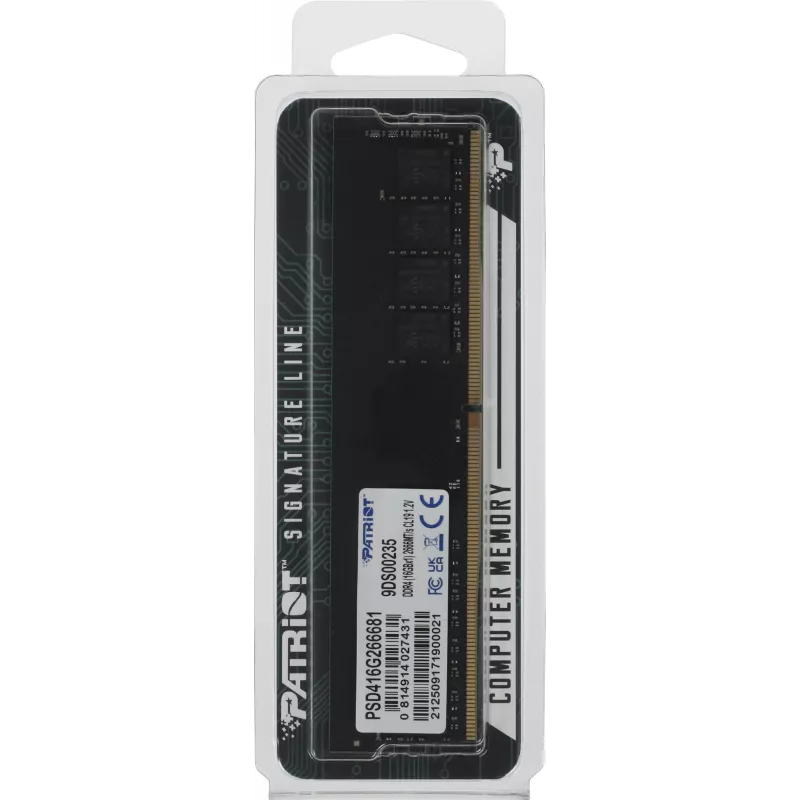Память DDR4 16Gb 2666MHz Patriot PSD416G266681 Signature RTL PC4-21300 CL19 DIMM 288-pin 1.2В single rank Ret