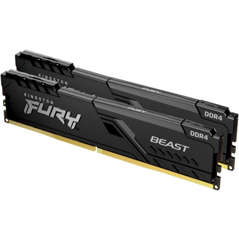 Память DDR4 2x32Gb 3200MHz Kingston KF432C16BBK2/64 Fury Beast Black RTL Gaming PC4-25600 CL16 DIMM 288-pin 1.35В dual rank с радиатором Ret