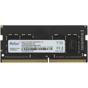  DDR4 8Gb 2666MHz Netac NTBSD4N26SP08 Basic RTL PC421300 CL19 SODIMM 260pin 12 single rank Ret