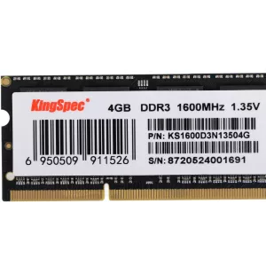  DDR3 4GB 1600MHz Kingspec KS1600D3N13504G RTL PC312800 CL11 SODIMM 204pin 135 single rank Ret