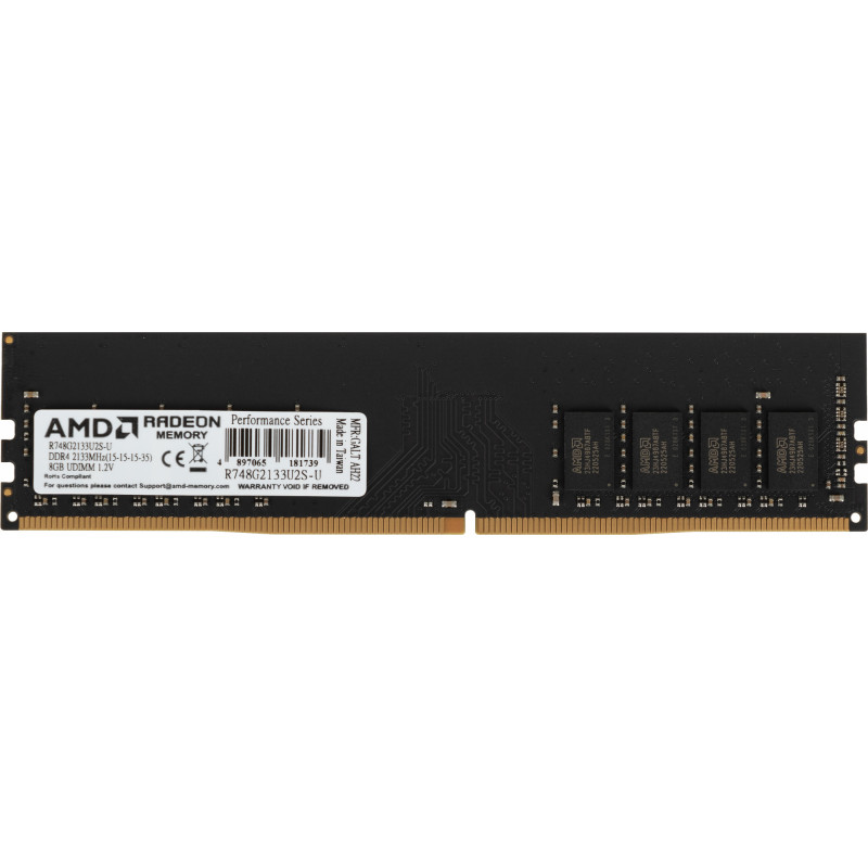 Память DDR4 8Gb 2133MHz AMD R748G2133U2S-U Radeon R7 Performance Series RTL PC4-17000 CL15 DIMM 288-pin 1.2В Ret
