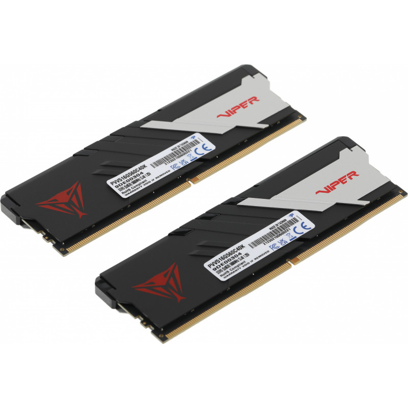 Память DDR5 2x8Gb 5600MHz Patriot PVV516G560C40K Viper Venom RTL Gaming PC5-44800 CL40 DIMM 288-pin 1.25В kit с радиатором Ret Память DDR5 2x8Gb 5600MHz Patriot PVV516G560C40K Viper Venom RTL Gaming PC5-44800 CL40 DIMM 288-pin 1.25В kit с радиатором Ret