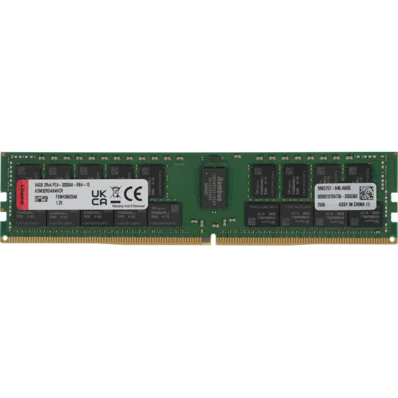 Память DDR4 Kingston KSM32RD4/64HCR 64Gb DIMM ECC Reg PC4-25600 CL22 3200MHz