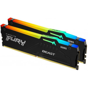  DDR5 2x16Gb 5600MHz Kingston KF556C40BBAK232 Fury Beast Black RGB RTL Gaming PC544800 CL40 DIMM 288pin 125 single rank Ret