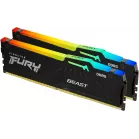 Память DDR5 2x32Gb 5600MHz Kingston KF556C40BBAK2-64 Fury Beast Black RGB RTL Gaming PC5-44800 CL40 DIMM 288-pin 1.25В dual rank с радиатором Ret
