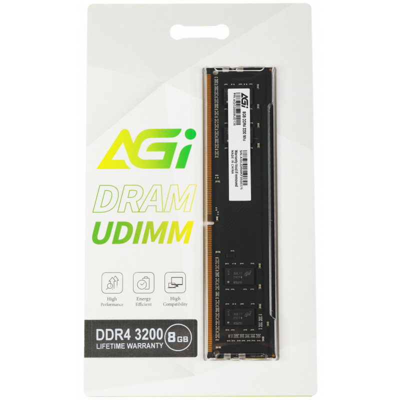 Память DDR4 8Gb 3200MHz AGi AGI320008UD138 UD138 RTL PC4-25600 CL22 DIMM 288-pin 1.2В Ret Память DDR4 8Gb 3200MHz AGi AGI320008UD138 UD138 RTL PC4-25600 CL22 DIMM 288-pin 1.2В Ret