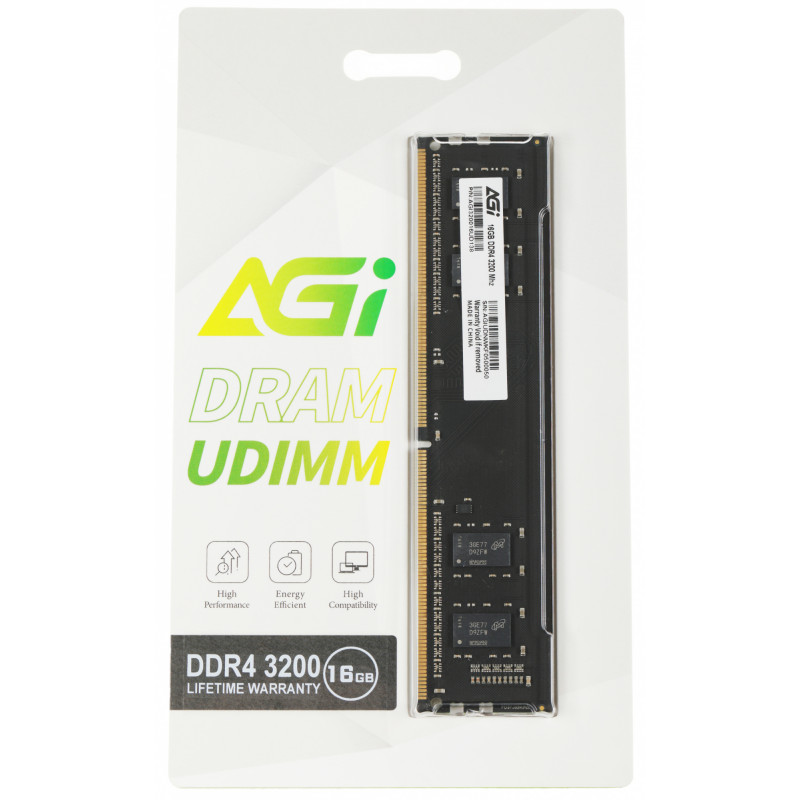 Память DDR4 16Gb 3200MHz AGi AGI320016UD138 UD138 RTL PC4-25600 DIMM 288-pin 1.2В Ret