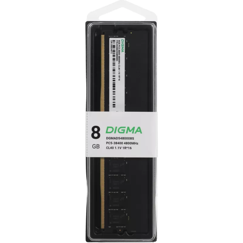 Память DDR5 8GB 4800MHz Digma DGMAD5480008S RTL PC5-38400 CL40 DIMM UDIMM 288-pin 1.1В single rank Ret