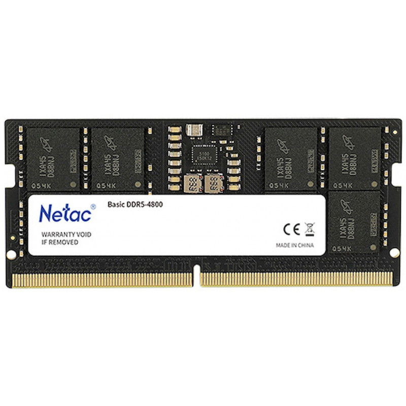 Память DDR5 8GB 4800MHz Netac NTBSD5N48SP-08 Basic RTL Gaming PC5-38400 CL40 SO-DIMM 262-pin 1.1В original Intel Ret Память DDR5 8GB 4800MHz Netac NTBSD5N48SP-08 Basic RTL Gaming PC5-38400 CL40 SO-DIMM 262-pin 1.1В original Intel Ret