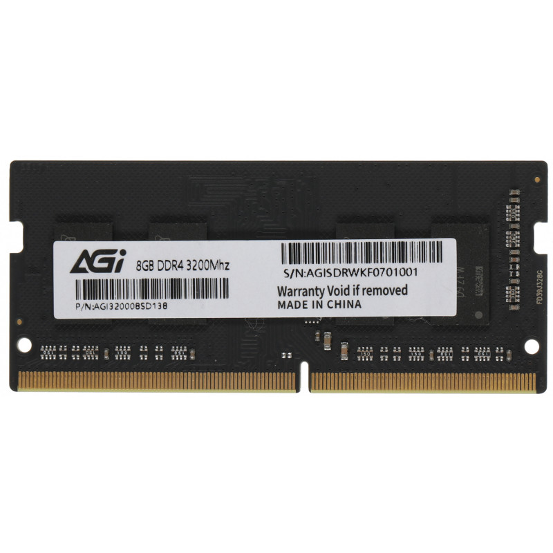 Память DDR4 8GB 3200MHz AGi AGI320008SD138 SD138 OEM PC4-25600 CL22 SO-DIMM 260-pin 1.2В OEM Память DDR4 8GB 3200MHz AGi AGI320008SD138 SD138 OEM PC4-25600 CL22 SO-DIMM 260-pin 1.2В OEM