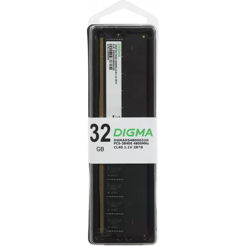 Память DDR5 32GB 4800MHz Digma DGMAD54800032D RTL PC5-38400 CL40 DIMM UDIMM 288-pin 1.1В dual rank Ret