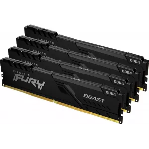 DDR4 4x32GB 3200MHz Kingston KF432C16BBK4128 Fury Beast Black RTL Gaming PC425600 CL16 DIMM UDIMM 288pin 135 dual rank Ret