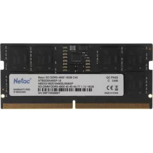  DDR5 16GB 4800MHz Netac NTBSD5N48SP16 Basic RTL Gaming PC538400 CL40 SODIMM 262pin 11 original Intel Ret