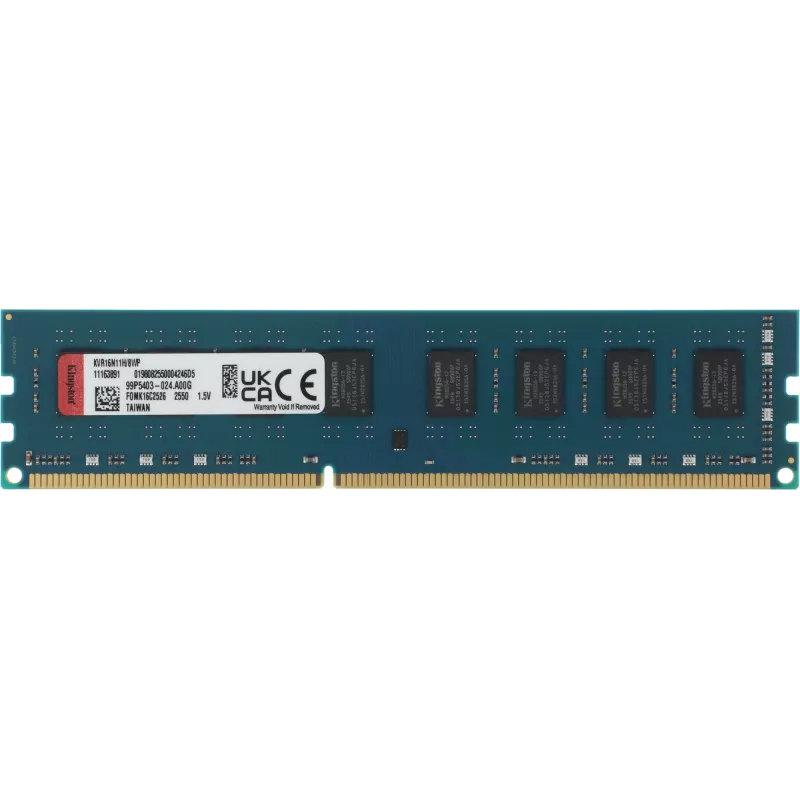 Память DDR3 8GB 1600MHz Kingston KVR16N11H/8WP Valueram RTL PC3-12800 CL11 DIMM 240-pin 1.45В dual rank Ret