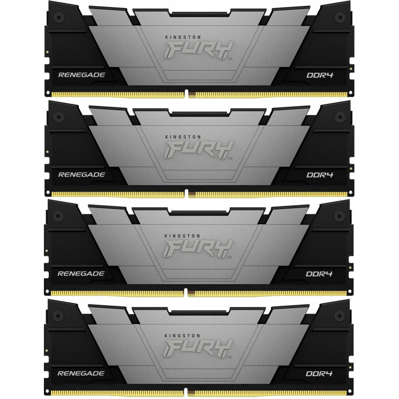 Память DDR4 4x16GB 3200MHz Kingston KF432C16RB12K4/64 Fury Renegade Black RTL Gaming PC4-25600 CL16 DIMM 288-pin 1.35В dual rank с радиатором Ret