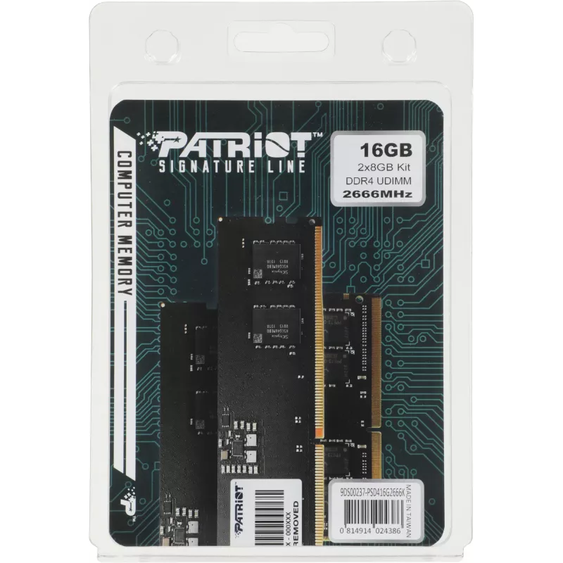 Память DDR4 2x8GB 2666MHz Patriot PSD416G2666K Signature RTL PC4-21300 CL17 DIMM UDIMM 288-pin 1.2В kit single rank Ret