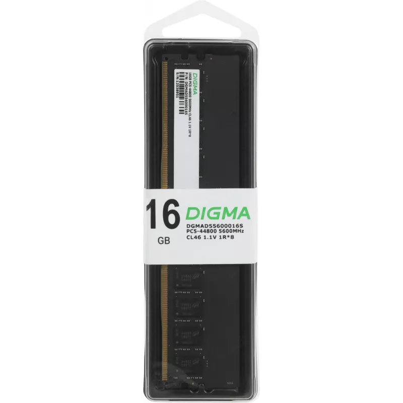 Память DDR5 16GB 5600MHz Digma DGMAD55600016S RTL PC5-44800 CL46 DIMM 288-pin 1.1В single rank Ret