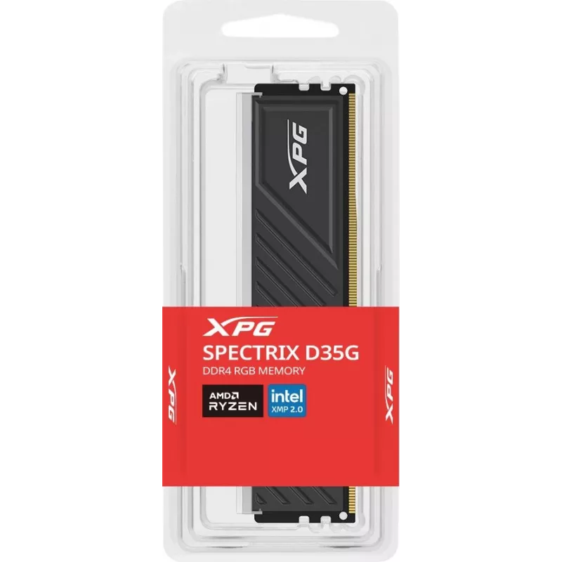Память DDR4 16GB 3200MHz A-Data AX4U320016G16A-SBKD35G XPG Spectrix D35G RGB RTL Gaming PC4-25600 CL16 DIMM 288-pin 1.35В dual rank с радиатором Ret