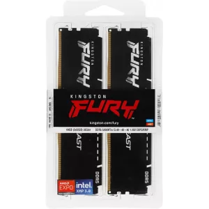 DDR5 2x32GB 5200MHz Kingston KF552C40BB2K264 Fury Beast Black Expo RTL Gaming PC541600 CL40 DIMM 288pin 125 dual rank Ret
