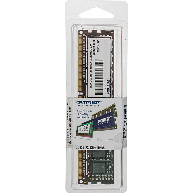 Память DDR3 4Gb 1600MHz Patriot PSD34G16002 RTL PC3-12800 CL11 DIMM 240-pin 1.5В dual rank Ret