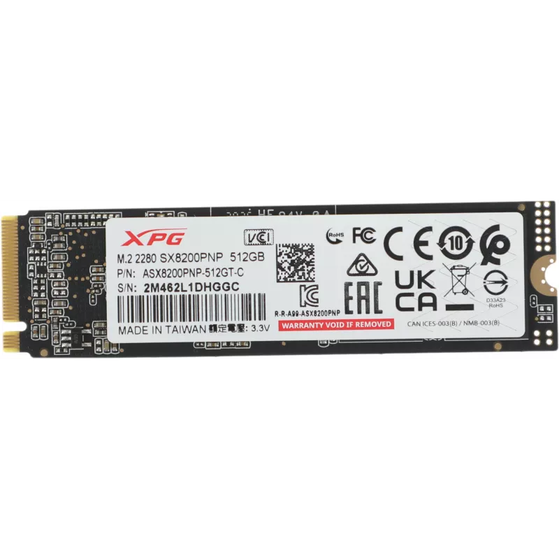 Накопитель SSD A-Data PCIe 3.0 x4 512GB ASX8200PNP-512GT-C XPG SX8200 Pro M.2 2280