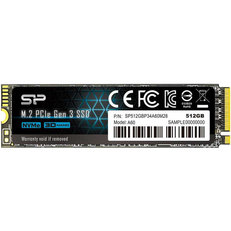 Накопитель SSD Silicon Power PCI-E x4 512Gb SP512GBP34A60M28 M-Series M.2 2280