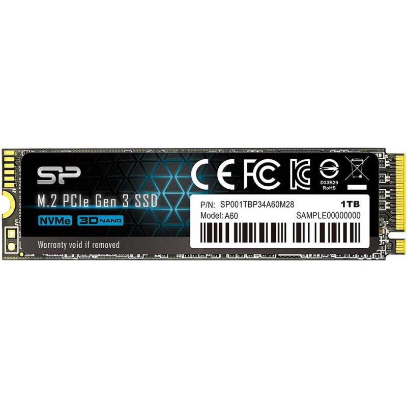 Накопитель SSD Silicon Power PCI-E x4 1Tb SP001TBP34A60M28 M-Series M.2 2280