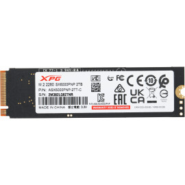 Накопитель SSD A-Data PCI-E 3.0 x4 2Tb ASX6000PNP-2TT-C XPG SX6000 Pro M.2 2280