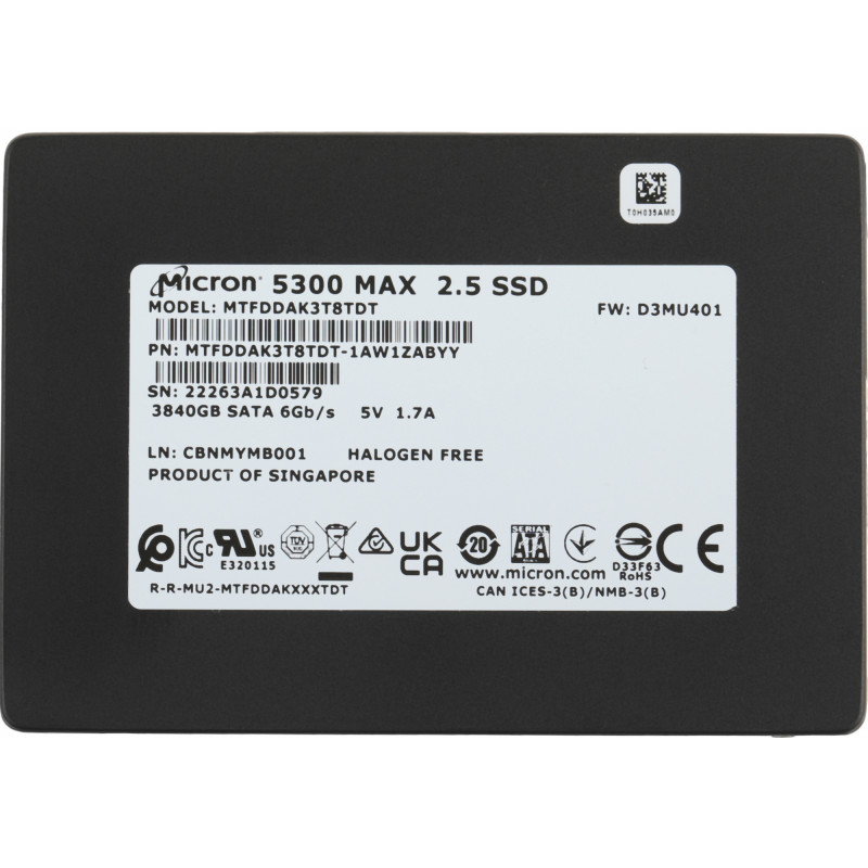 Накопитель SSD Crucial SATA-III 3.84TB MTFDDAK3T8TDT-1AW1ZABYY 5300 Max 2.5" Накопитель SSD Crucial SATA-III 3.84TB MTFDDAK3T8TDT-1AW1ZABYY 5300 Max 2.5"