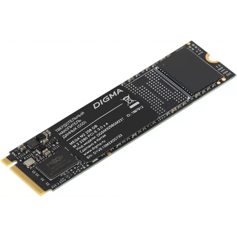 Накопитель SSD Digma PCIe 3.0 x4 256GB DGSM3256GM23T Mega M2 M.2 2280