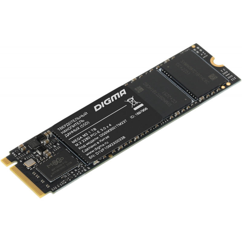 Накопитель SSD Digma PCI-E 3.0 x4 1Tb DGSM3001TM23T MEGA M2 M.2 2280