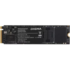 SSD Digma PCIe 30 x4 512GB DGSM3512GM23T Mega M2 M2 2280