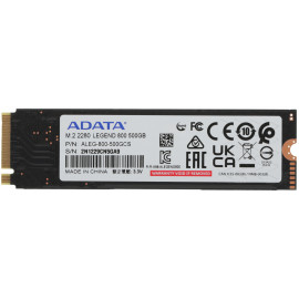 Накопитель SSD A-Data PCIe 4.0 x4 500GB ALEG-800-500GCS Legend 800 M.2 2280