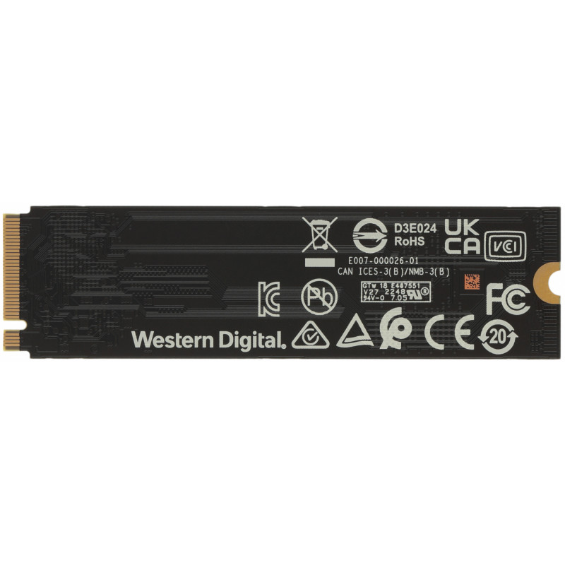 Накопитель SSD WD PCIe 4.0 x4 2TB WDS200T3X0E Black SN770 M.2 2280 Накопитель SSD WD PCIe 4.0 x4 2TB WDS200T3X0E Black SN770 M.2 2280