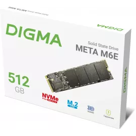 Накопитель SSD Digma PCIe 4.0 x4 512GB DGSM4512GM6ET Meta M6E M.2 2280