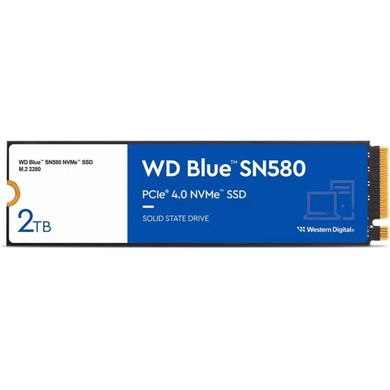 Накопитель SSD WD S PCIe 4.0 x4 2TB WDS200T3B0E Blue SN580 M.2 2280